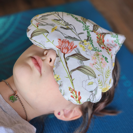 Heart Shaped Eye Pillow - Heatable aromatherapy Lavender, Peppermint or Unscented