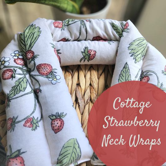 Aromatherapy Hot/Cold Weighted Neck Wraps - Super Snuggle Strawberry Flannel