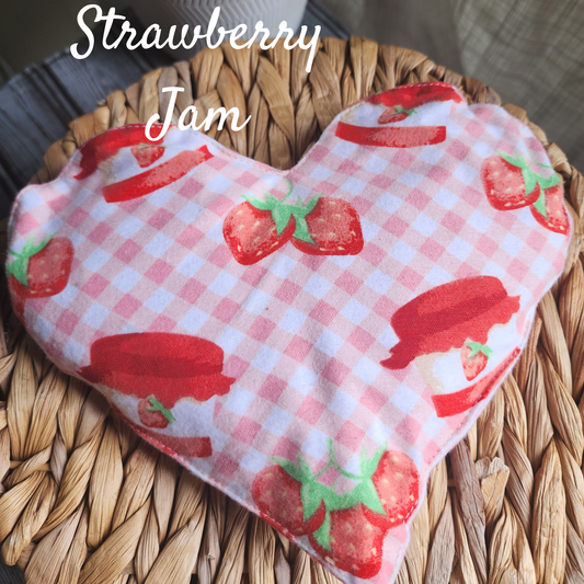 Aromatherapy Heart Shape "Love" Eye Pillows - Strawberry Snuggle Flannel